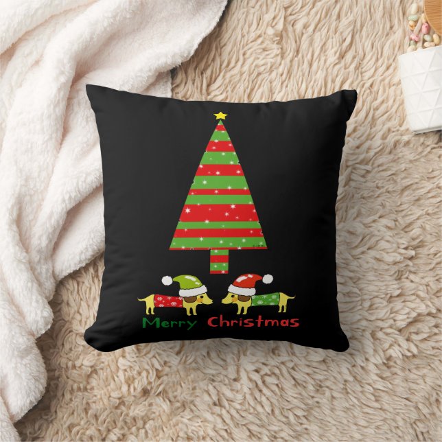 Merry Christmas (Santa dogs) Cushion (Blanket)