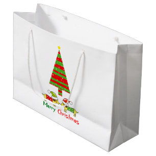 Merry Christmas (Santa dogs) Large Gift Bag