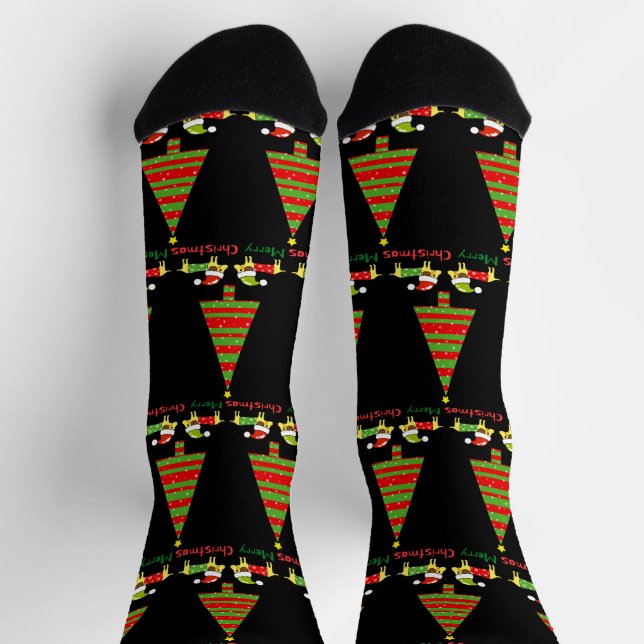 Merry Christmas (Santa dogs) Socks (Top)