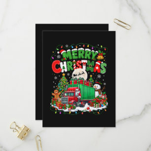 Merry Christmas Santa Driving Truck Xmas Trees Invitation Postcard