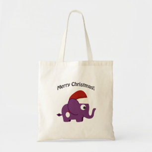 Merry Christmas! Santa Elephant Tote Bag