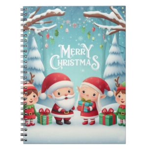 Merry Christmas/santa/elves snow Notebook