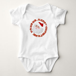 Merry Christmas Santa Face-Baby Bodysuit