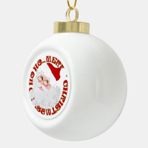 Merry Christmas Santa Face-Christmas Ball Ornament