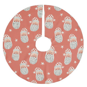 Merry Christmas - Santa Face nursery winter Star Brushed Polyester Tree Skirt