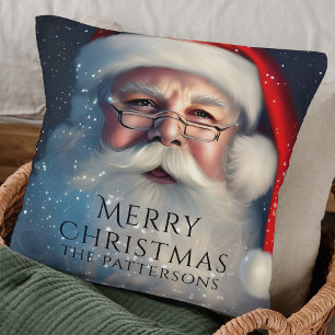 Merry Christmas Santa Festive Winter Holidays  Cushion