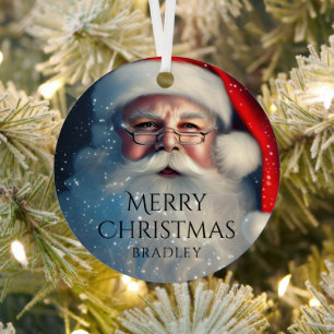 Merry Christmas Santa Festive Winter Holidays Metal Tree Decoration