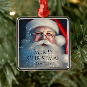 Merry Christmas Santa Festive Winter Holidays Metal Tree Decoration