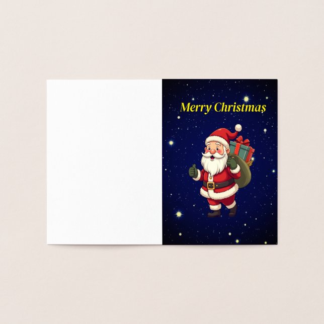 Merry Christmas  Santa Foil Card (Inside)