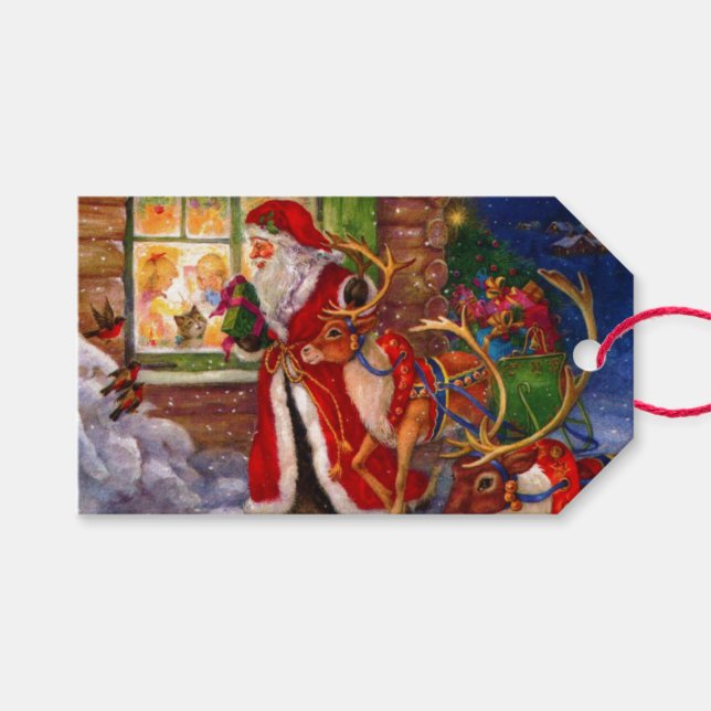 Merry Christmas Santa Gift Tags (Front (Horizontal))