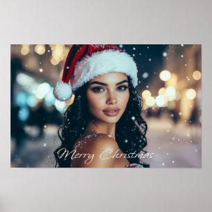 Merry Christmas - Santa Girl - Poster
