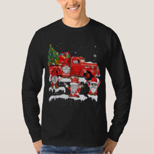 Merry Christmas Santa Gnome with Red Truck Gnomes T-Shirt