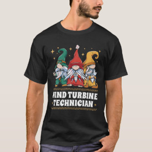 Merry Christmas Santa Gnome Xmas Wind Turbine Tech T-Shirt
