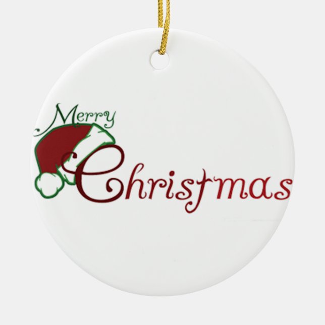 ***MERRY CHRISTMAS SANTA HAT*** CHRISTMAS ORNAMENT (Front)