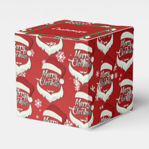 Merry Christmas Santa Hat Cube Favour Box