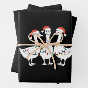 Merry Christmas Santa Hat Ducks Holiday Xmas Duck Wrapping Paper Sheet