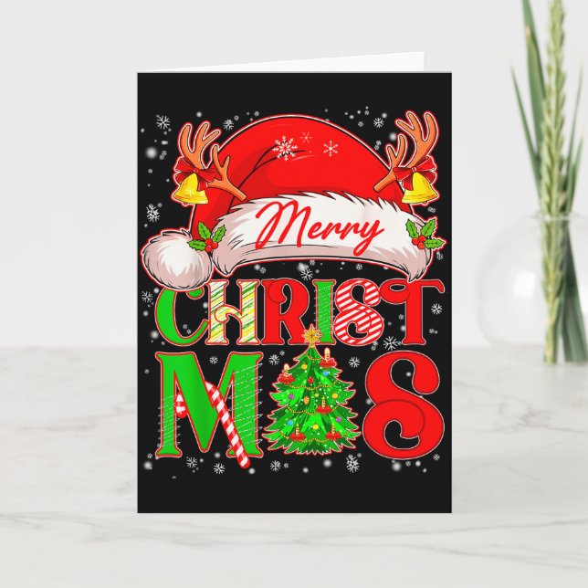 Merry Christmas Santa Hat Family Matching Pajamas  Card (Front)