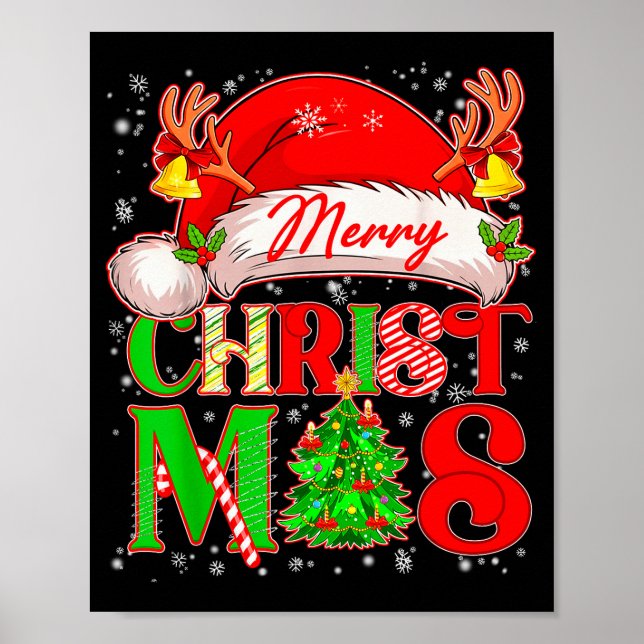 Merry Christmas Santa Hat Family Matching Pajamas  Poster (Front)