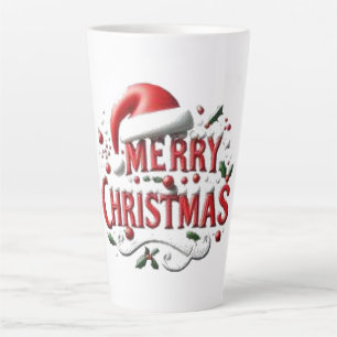 Merry Christmas Santa Hat Latte Mug