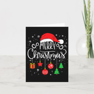 Merry Christmas Santa Hat Lights Funny Xmas Family Card