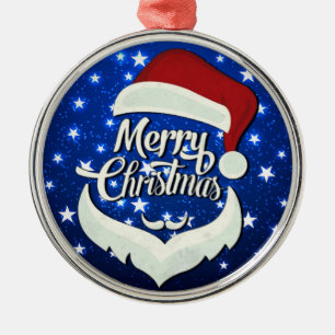 Merry Christmas Santa Hat Metal Tree Decoration