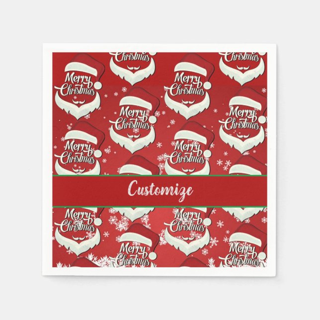 Merry Christmas Santa Hat Napkin (Front)