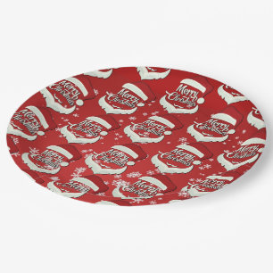 Merry Christmas Santa Hat Paper Plate