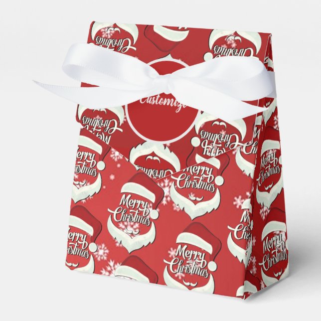Merry Christmas Santa Hat Tent Favour Box (Front Side)