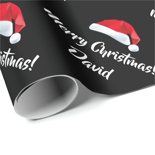 Merry Christmas Santa Hat wrapping paper (Roll Corner)