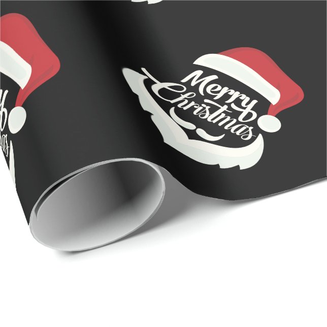 Merry Christmas Santa Hat wrapping paper (Roll Corner)