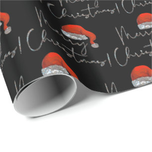 Merry Christmas Santa Hat Wrapping Paper