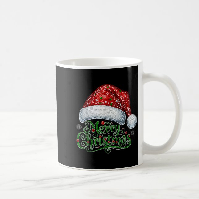 Merry Christmas Santa Hat Xmas Family Matching Paj Coffee Mug (Right)