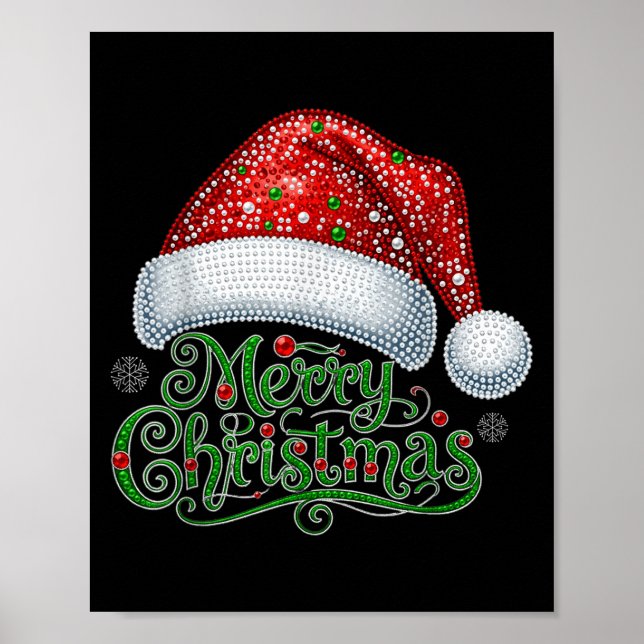 Merry Christmas Santa Hat Xmas Family Matching Paj Poster (Front)