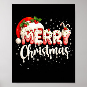 Merry Christmas Santa Hat Xmas Family Matching Paj Poster
