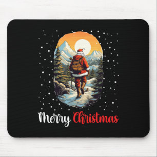 Merry Christmas Santa Hiking Trekking Mountain Lov Mouse Mat