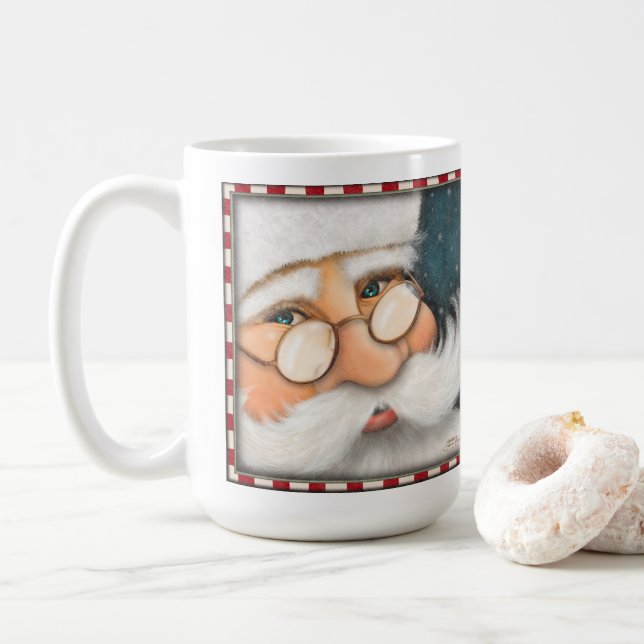 Merry Christmas Santa Holiday Coffee Mug (With Donut)