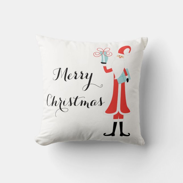 Merry Christmas Santa Holiday Cushion (Front)