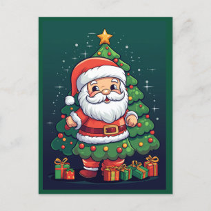Merry Christmas Santa  Holiday Postcard