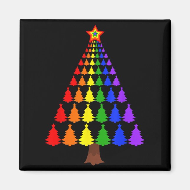 Merry Christmas Santa Human Lgbt Gay Pride Flag Xm Magnet (Front)