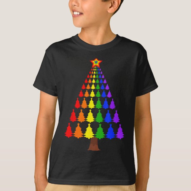 Merry Christmas Santa Human Lgbt Gay Pride Flag Xm T-Shirt (Front)