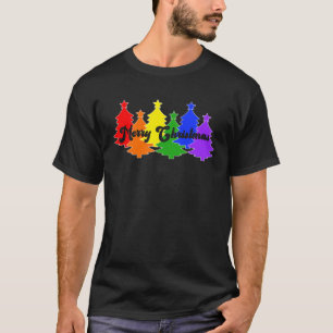 Merry Christmas Santa Human LGBT Gay Pride Flag Xm T-Shirt