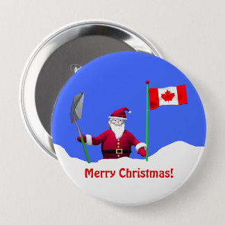 Merry Christmas Santa in Canada 10 Cm Round Badge