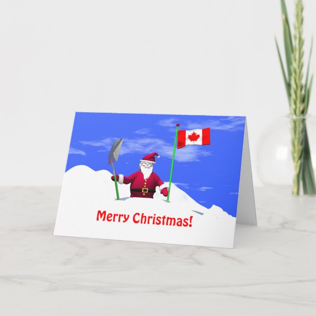 Merry Christmas Santa in Canada Holiday Card (Front)