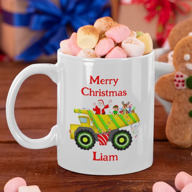 Merry Christmas Santa In Dump Elf, Reindeer Coffee Mug (Creator Uploaded)