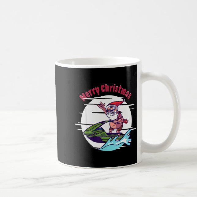 Merry Christmas Santa Jet Ski Watersrts  Coffee Mug (Right)