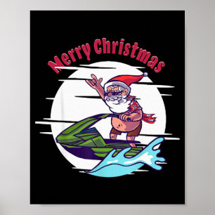 Merry Christmas Santa Jet Ski Watersrts Poster