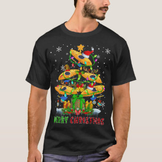 Merry Christmas Santa Kayak Boats Xmas Tree Light  T-Shirt