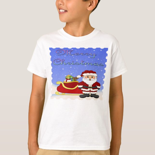 Merry Christmas Santa Kid's Long Sleeve Shirt (Front)