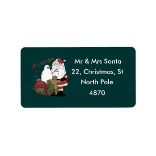 Merry Christmas Santa Label