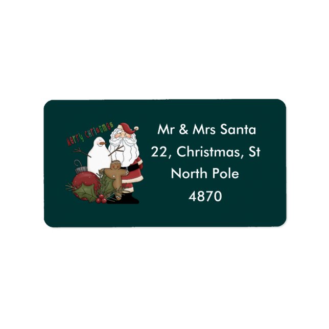 Merry Christmas Santa Label (Front)
